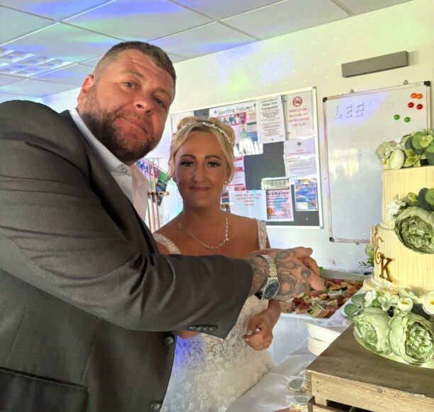 The Happy Couple and the Wedding Cake